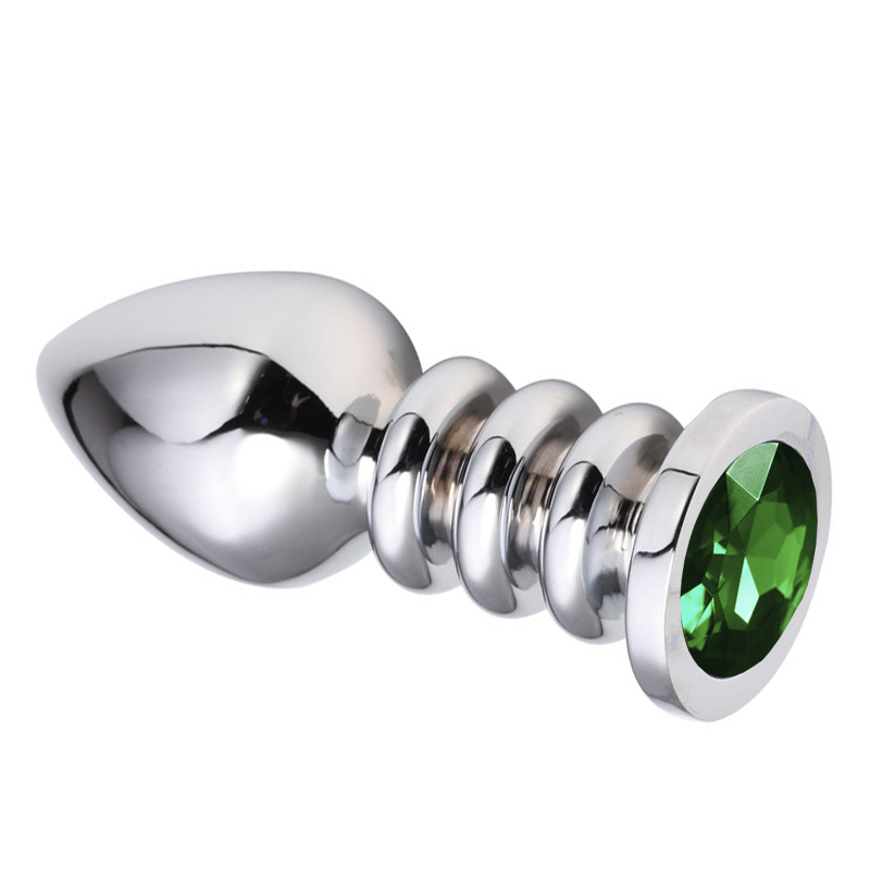 Пробка с зеленым кристаллом "Vandersex" металл, рельефная ножка, M 