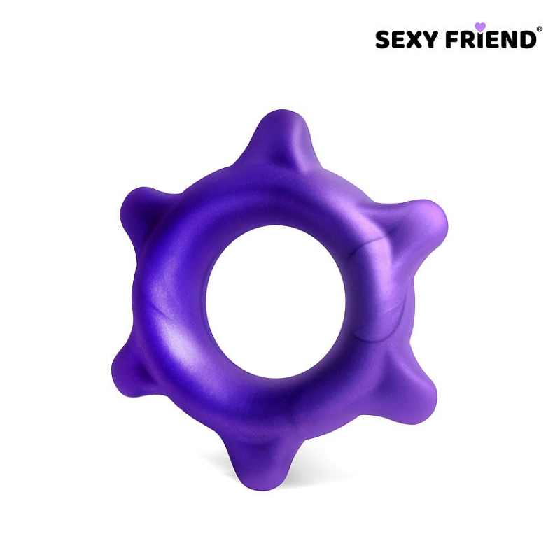 Кольцо эрекционное с рельефом "Sexy Friend" фиолетовое 